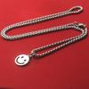Titanium Steel Smiley Face Necklace Trendy Cool Sweater Chain Women'S Hip Hop Pendant Men'S Couple Accessories Personalized Pendant