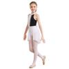 Kids Girls Sleeveless Shiny Rhinestone Decor Backless Leotard Dress for Lyrical Contemporary Dance