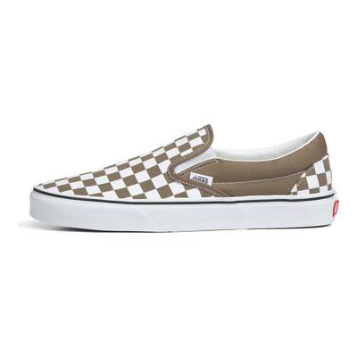 Zapatillas de Skate Slip-On a Cuadros de Caña Baja Unisex Marrón Blanco VN0A7Q5D1NU