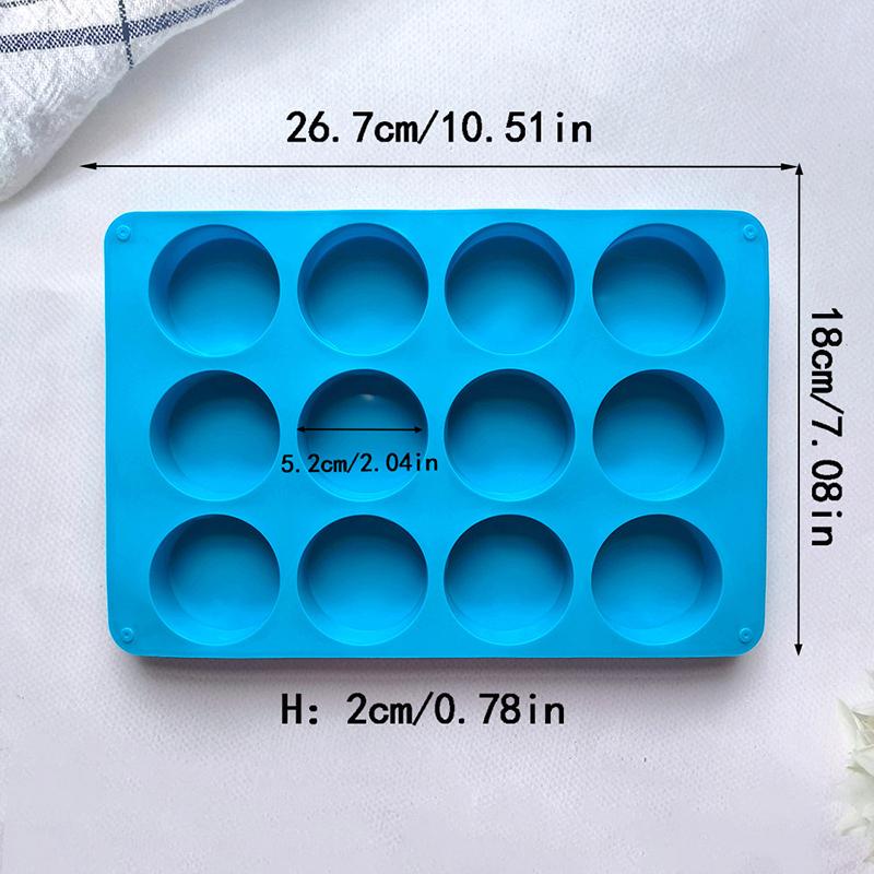 Round Chocolate Cookie Molds Chocolate Silicone Mold 12-Cavity Cylinder Silicone Molds For Jelly Mini Cakes Muffin Baking