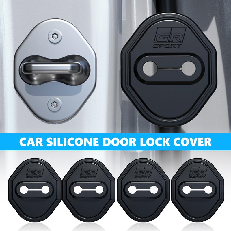 Silicone Car Door Lock Buckle Protector Cover For Toyota GR Sport Yaris Chr Auris Rav4 Prius Prado Avensis Verso