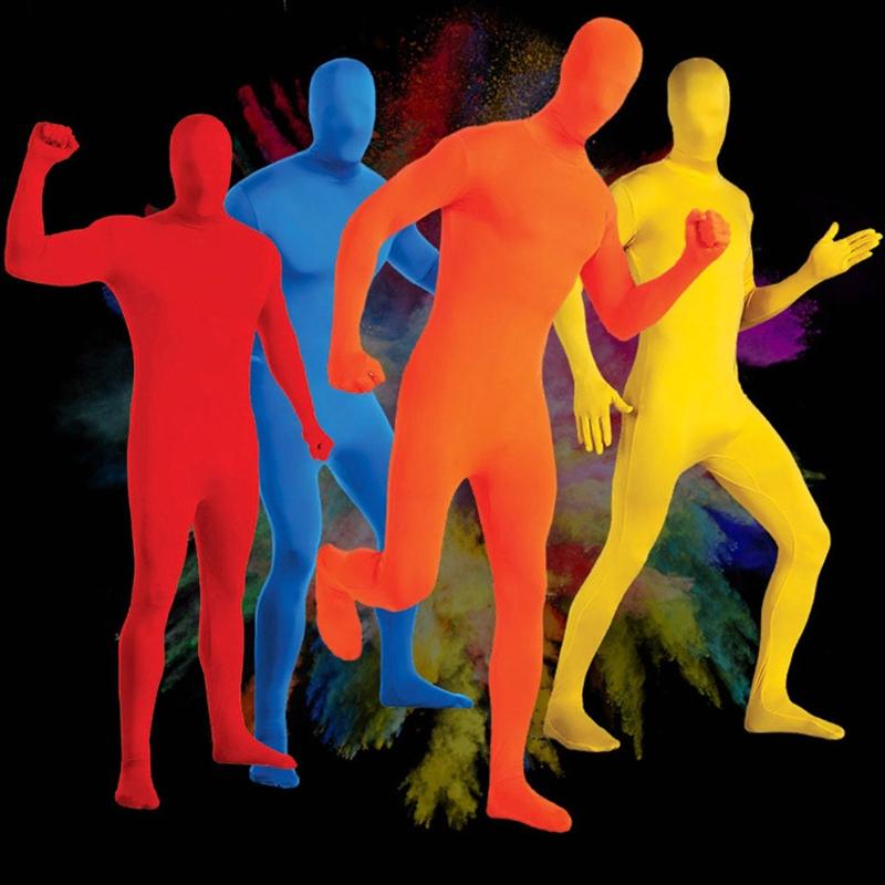 Tuta Intera Spandex Elasticizzato Costume Adulto Cromakey Collant Scomparire Uomo Unisex Body per Halloween Cosplay