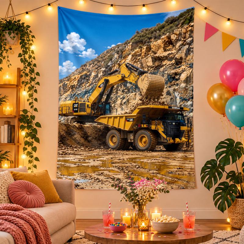 Polyester Wall Tapestry with Komatsu Design, Decorative Hanging for Bedroom Living Room Dorm