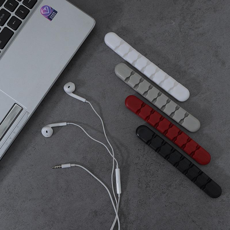 Organizer magnetic autoadeziv din silicon de culoare solidă pentru cabluri Suport pentru cabluri Cleme flexibile din silicon pentru birou Organizator pentru cablul mouse-ului