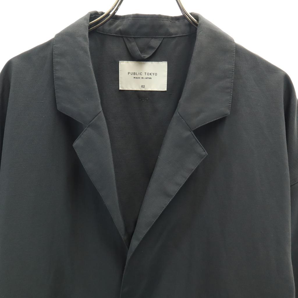 PUBLIC TOKYO Linen Blend Jacket 2 Gray Men's Used