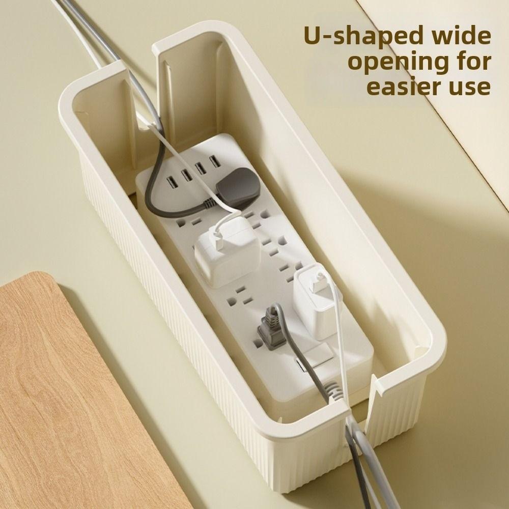 Multi-Functional Power Strip Storage Box With Lid Power Strip Organizer Office Desk