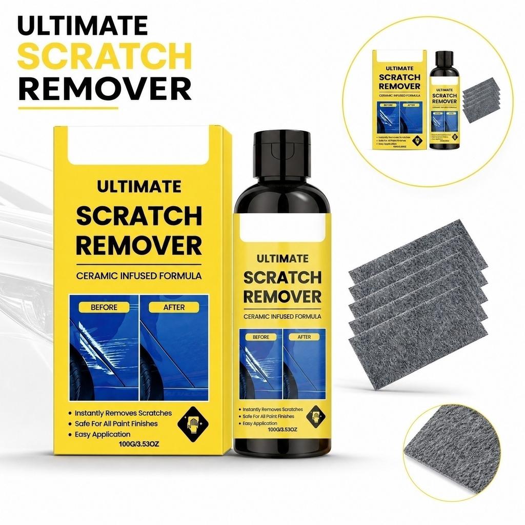 Ultimate Scratch Remover Ceramic Infused Formula Scratch Repair Kit for Vehicle Surface Restoration and Scratch Removal Easy Application