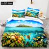 Fish Bedding Set Single Twin Full Queen King Size Marine life Bed Set Aldult Kid Bedroom Duvetcover Sets 3D Anime Kawaii 013