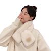 Imitation Rex Rabbit Hair Scarf Female Autumn and Winter Cute Bear Thickened Warm Student Solid Color Fluffy Scarf Neck Protection