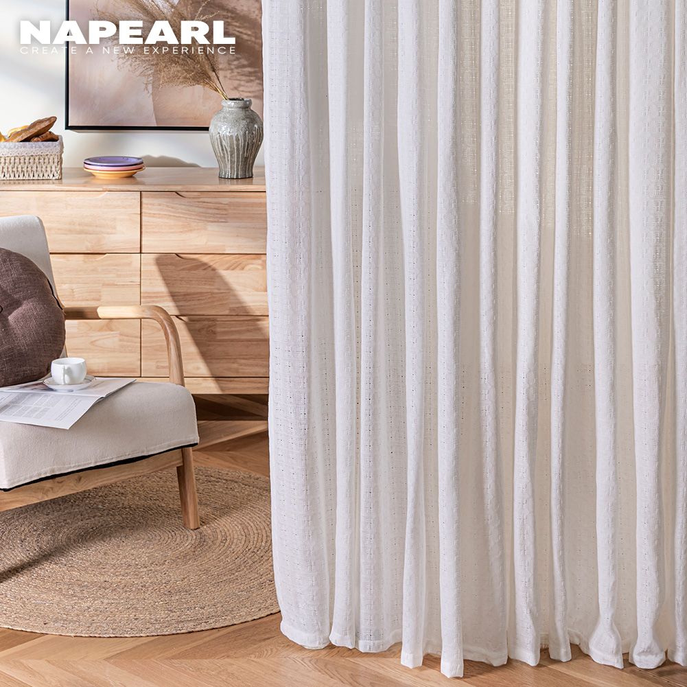 1PC NAPEARL Modern Classic Textile Fabric Tulle Sheer Curtain Luxury for Living Room Bedroom Home Decor