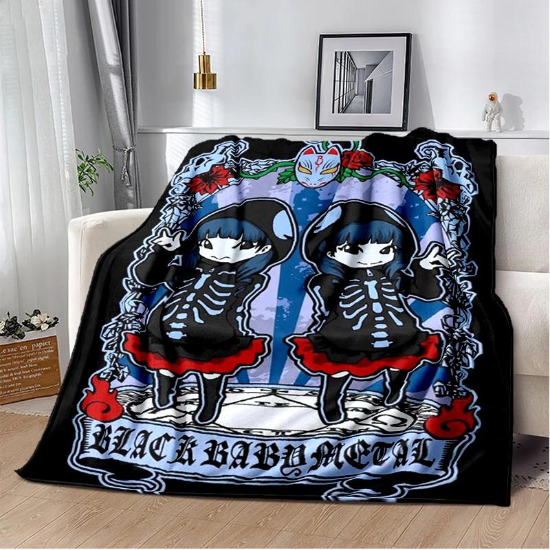 Japanese idol group babymetal combination Throws Blanket Sofa Hiking Picnic Bed Fashion Super Soft Flannel Blanket birthday gift
