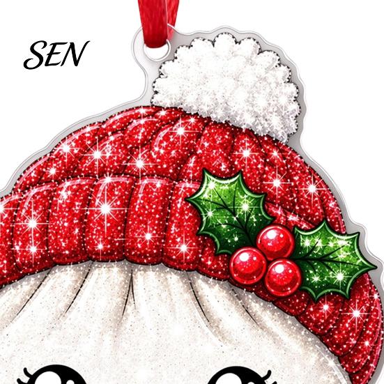 Colorful Cartoon Pattern Decor 2D Acrylic Christmas Ornament, Cute Luck Bag Bun Hanging Decor, Seasonal Decorative Crafts Tree Pendant for Holiday
