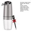 Portable Electric Spice Grinder Gravity Pepper Stainless Steel Mill Battery Powered Automatic One Hand Operated Sea Salt Food Bottle Large Capacity