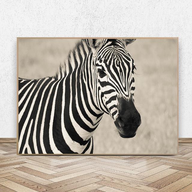 Czarno-biała linia zwierzęta obrazy na płótnie streszczenie Zebra plakaty i druki Cuadros obrazy na ścianę Home Decor bez ramki