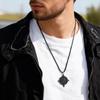 Vintage Noorse Viking Rune Kompas Hanger Ketting voor Mannen, Verstelbare Koord Ketting Roestvrij Staal Sieraden Afstuderen Gids Cadeau
