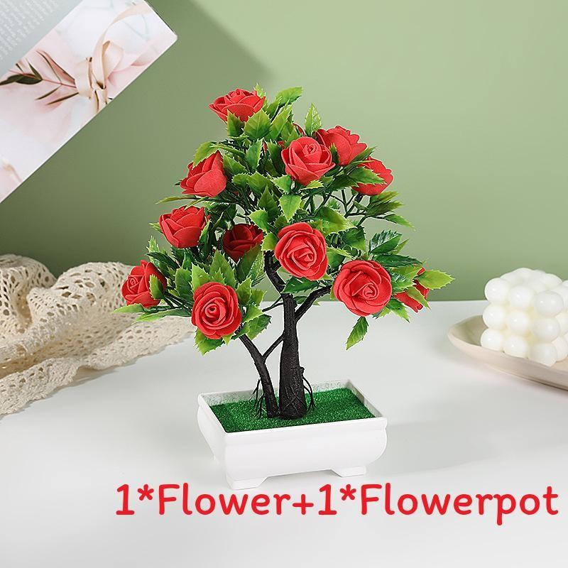 

Rose Potted Artificial Plant With Durable Plastic Foam For Home Decor And Gifts