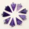 24pcs Natural Stone Reiki Pendulum Divination Pendant Amethyst Quartz Crystal Agate Suitable for DIY Necklace Jewelry Pendant