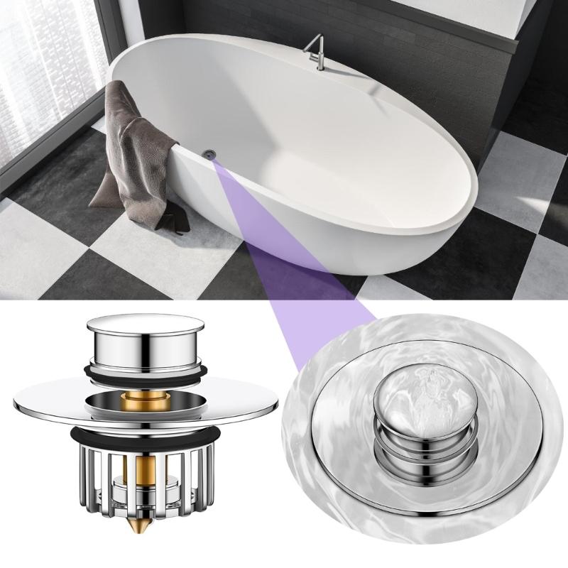 Enhances Double Function Bathtubs Plug & Strainer Popup Styles 2 In 1 Bath Tub Drain Plug And Hair Collector Popup Stop