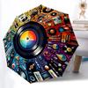 1pc Vinyl Record Folding Umbrella | Elegant Design, Fashionable Accessory, Durable Construction, Sturdy Ribs Yy251107116