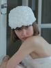 Poejidam Rose Coil Flat Cap In Cream