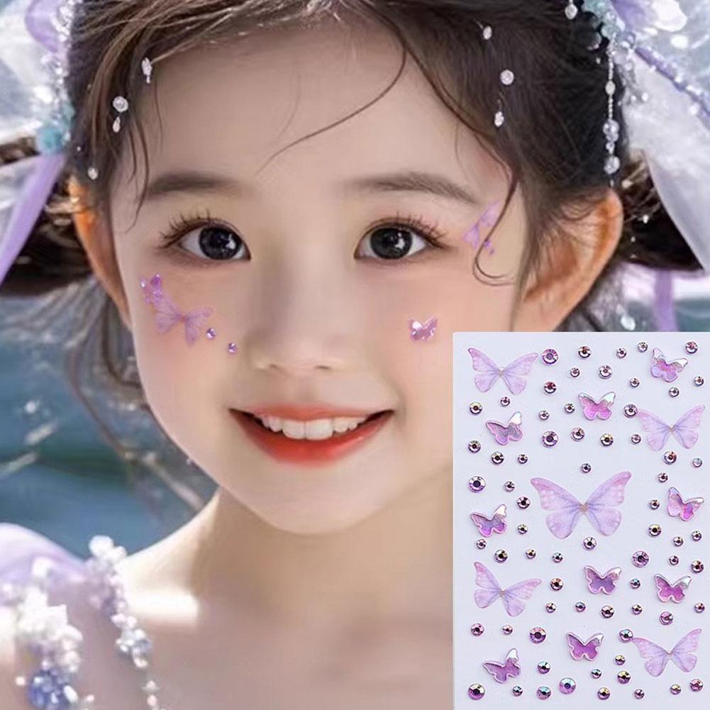 Stickers DIY Eyes Face Body Star Pearl Rhinestones Festival Makeup Tattoos Stickers 3D Face Aurora Crystal Diamond Tattoo
