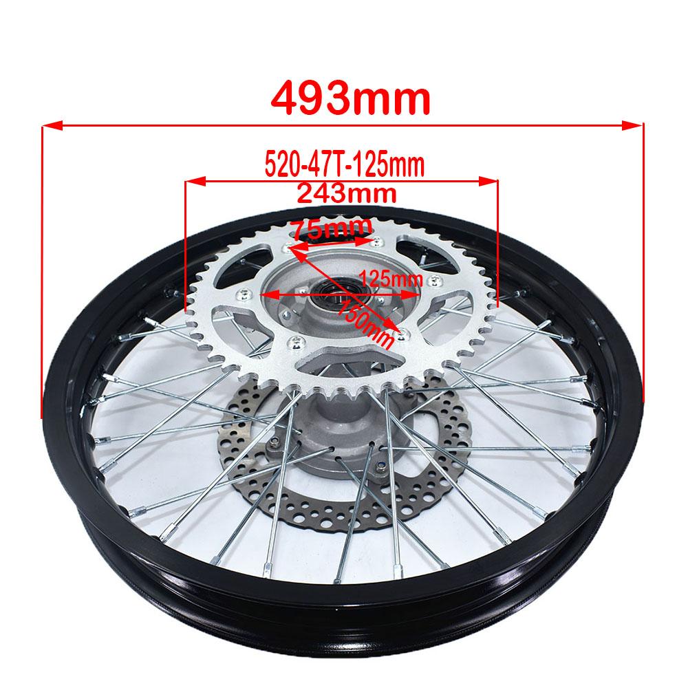 Motorcycle 2.15-18 Inch Rear Rim Aluminum Wheel Rim With Sprocket Brake Disc for CRF250R/X CRF450R/X Motorcycle Bike