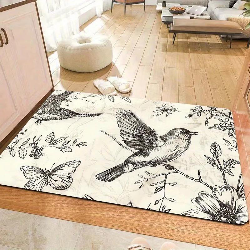 1PC Colorful Wooden Welcome Pattern Door Mats Kitchen Rug Non-Slip Pop Bathroom Rugs Bath Mat Carpet for Home Sink Laundry Decor