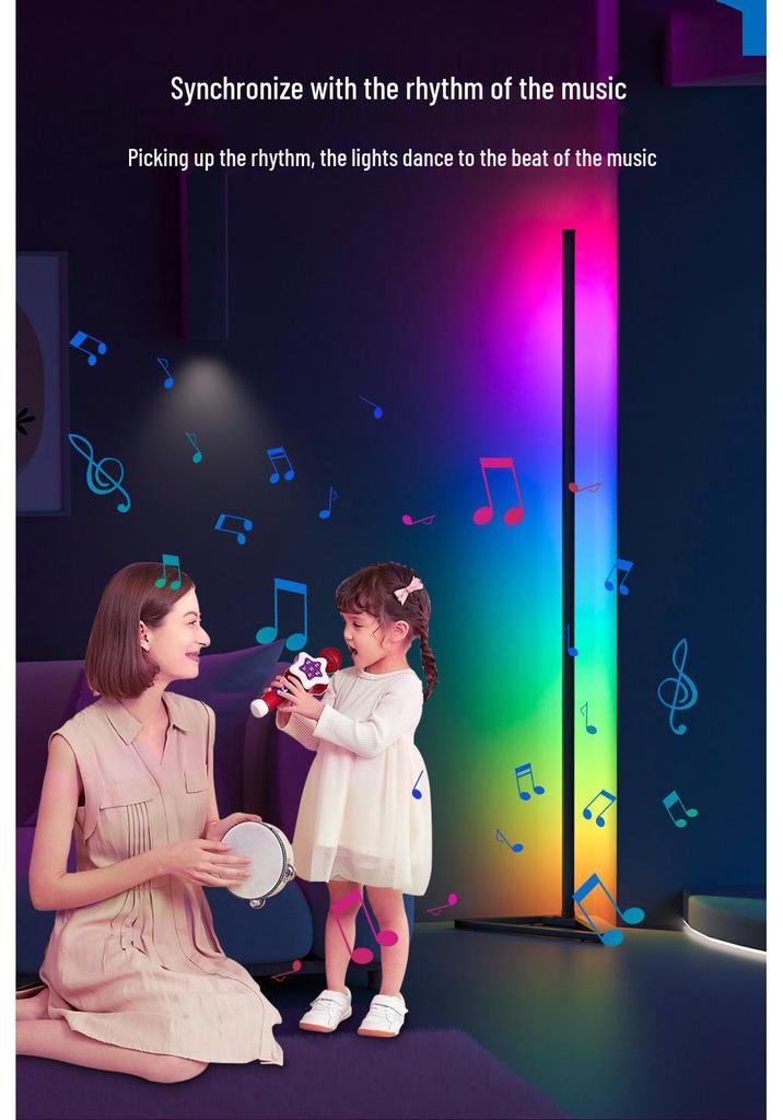 RGB LED Corner Ambient Music Pickup Floor Light