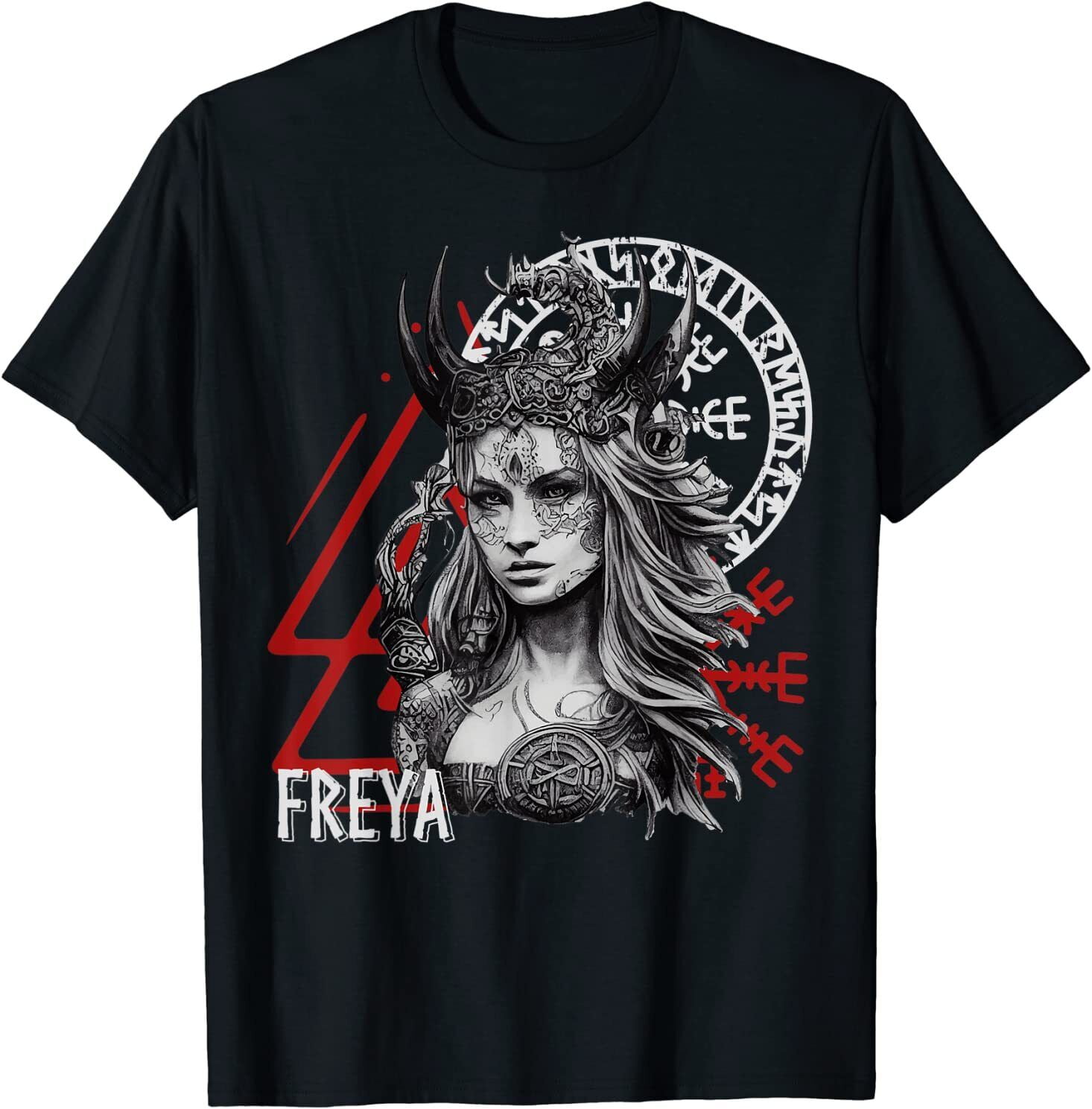 Norse Myth Goddess Freya Scandinavian Nordic Warrior T-Shirt 100% Cotton O-Neck Short Sleeve Summer Casual Mens T-shirt - Men... S разноцветный
