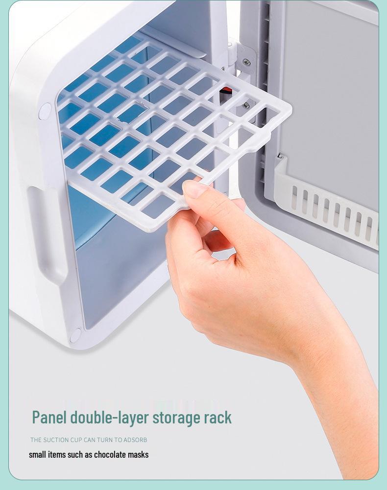 Mini-réfrigérateur 4L à double usage pour voiture et maison - Idéal pour le maquillage, les masques et les cosmétiques