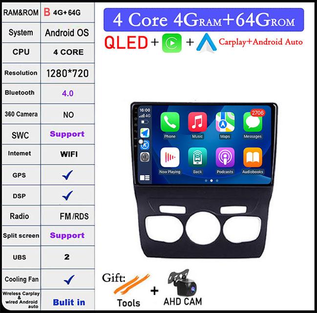 10.1'' Android 14 For Citroen C4 C4L DS4 2013 - 2016 Car Acesssories Navigation GPS Car Radio Multimedia Video Player 4G LTE