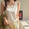 Plus Size Loose Fit Camisole Vest for Women - Spring/Summer Cotton Linen Top, Concealing and Versatile.