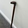Walking Stick Vintage Designer Aluminum  Bulldog Face Handle Victorian Wooden Cane London Seller