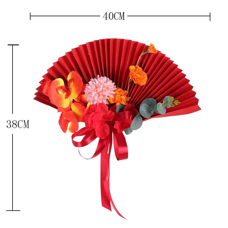 Wedding Staircase Handrail Decoration with Artificial Flowers and Pendants