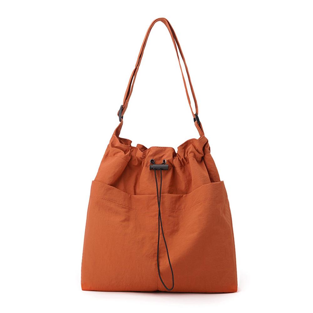 

Travel Casual Nyl Tote Bag Drawstring Shoulder Bag Large Capacity Crossbody Bucket Bag with Adjustable Strap помаранчевий