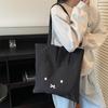 Student Cartoon Shoulder Bag Women's Large Capacity Solid Color Tote Bag