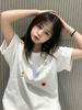 Heavy Pure Cotton Huge Good-looking White Short-sleeved T-shirt Women's New Summer Loose Design Sense Niche Clothes
