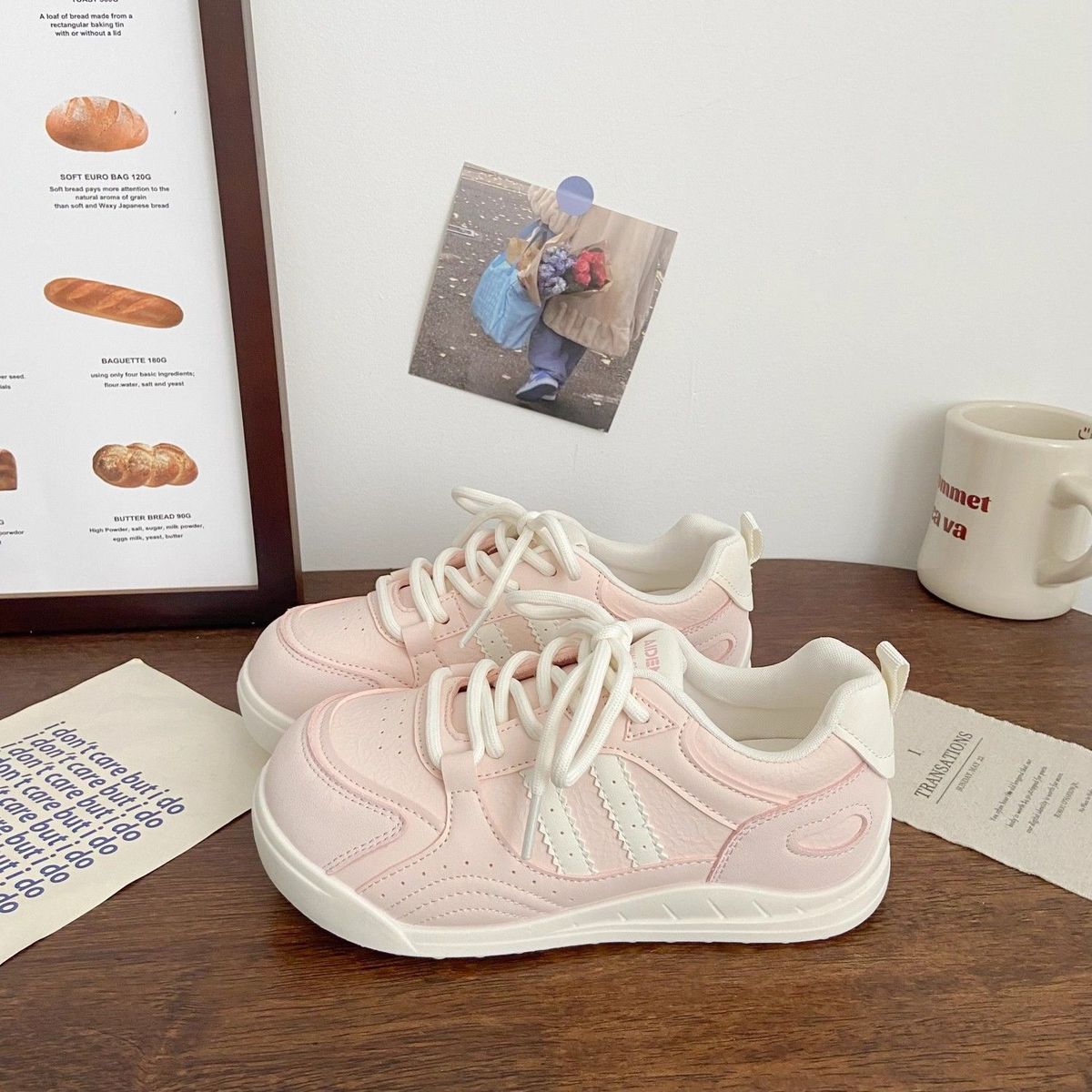 

Ugly cute thick-soled German training little white shoes women s 2025 autumn new niche Korean version breathable student sports shoes 40 розовый