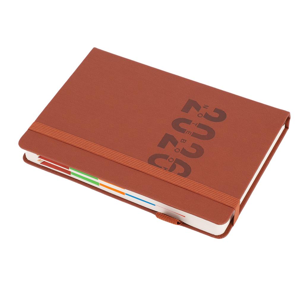 2026 Daily Planner 5.71x8.46in 200 Sheets 180 Degree Opening PU Leather Cover Hourly Appointment Book with Elastic Band
