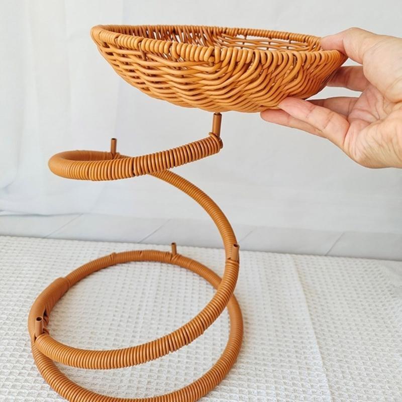  Spacious Snacks And Bread Holder Rattan Plastic Holder for Fruit and Sweet