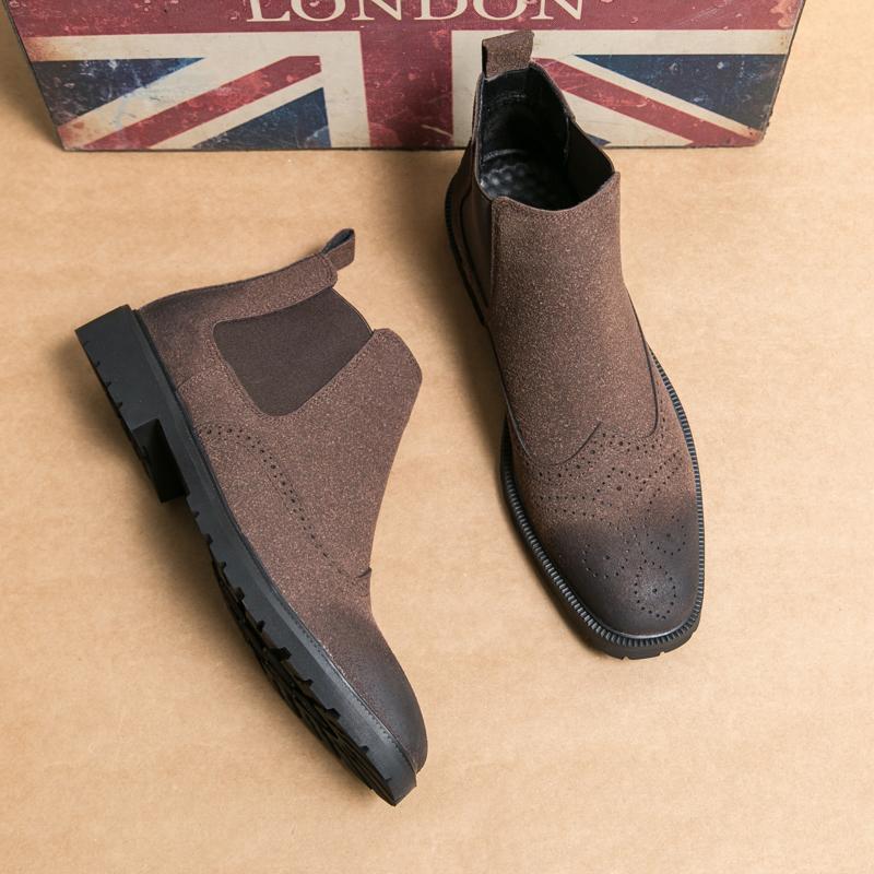 Fashion 2024 Classic Trendy Brand Men's Block Shoes Versatile High Top Leather Casual Shoes High-end Business Dress Shoes for Men’s