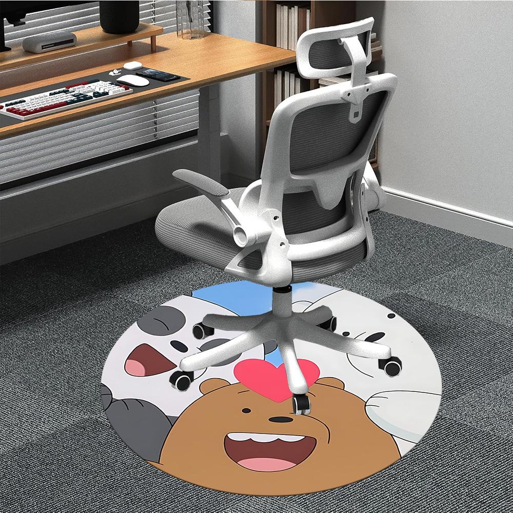 

1pc We Bare Bears Office Round Area Rug, Under Office Chairs Bedroom Living Room Home Decor, Room Decoa1022196 80cm by 80cm
