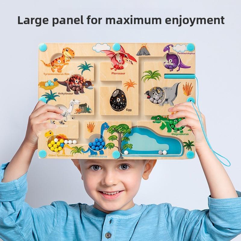 Dinosaur Magnetic Bead Maze Toy For Kids Educational Learning And Fine Motor Skills