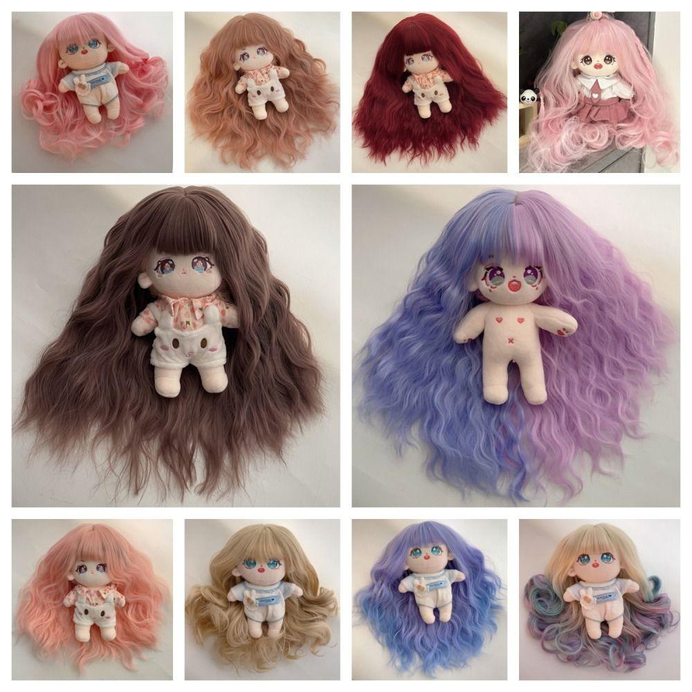 

Colorful Plush Doll Wigs 20cm Doll Chemical Fiber Wig Sweet Idol Star Doll Hair 9(only wig)