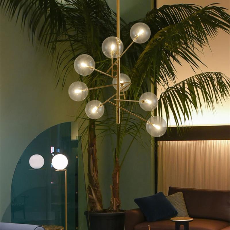 Europe Modern Creative Concise Style Glass Pendant Light Bubbles Study Livingroom Restaurant Cafe Kitchen Decoration Stand Lamp