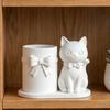 3D Geprinte Katvormige Pennenhouder Plastic Make-upkwast Opbergorganizer Bureau Decoratie