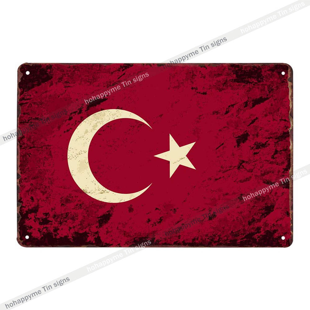 American Canada National Flag Wall Decoration Tin Sign Vintage Country Flag Metal Plaque Childrens Room Decor xcm