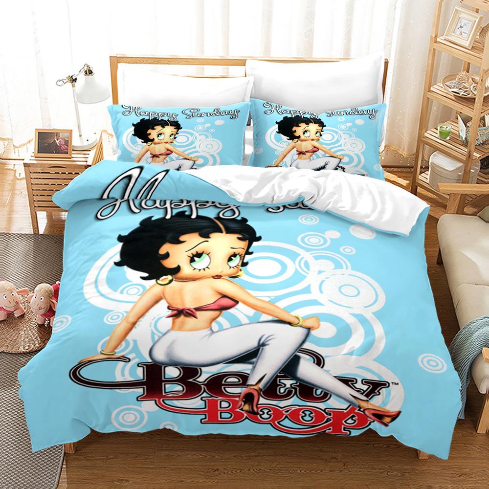 3D Three-Piece Betty Boop Quilt Cover Digital Printing