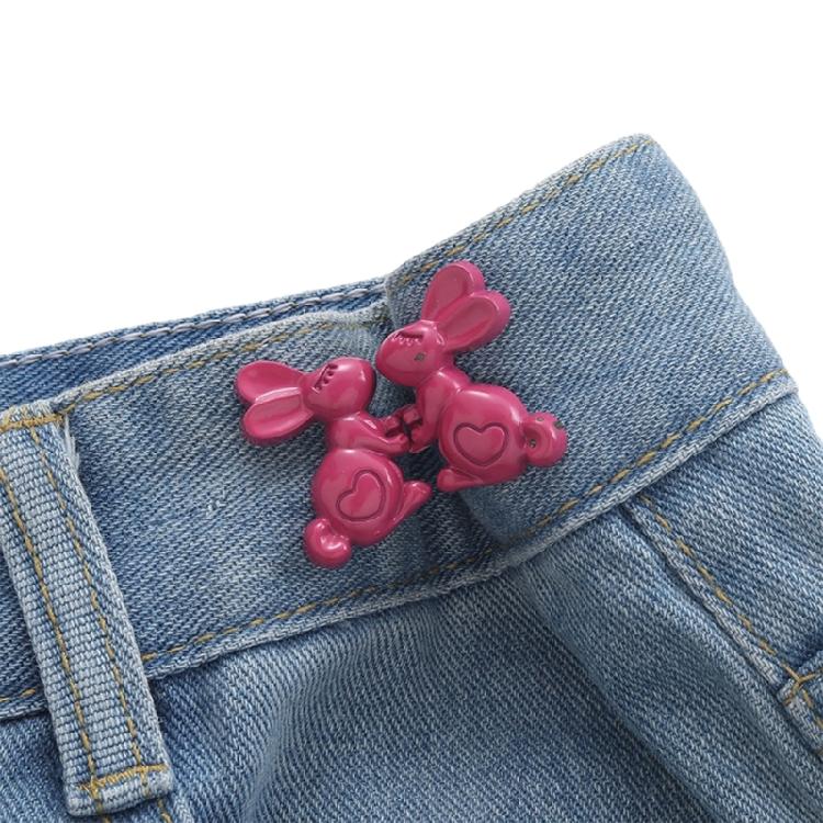 Rabbit Shape Adjustable Jean Button Waist Buckle Snap Pants Buckle Fastener
