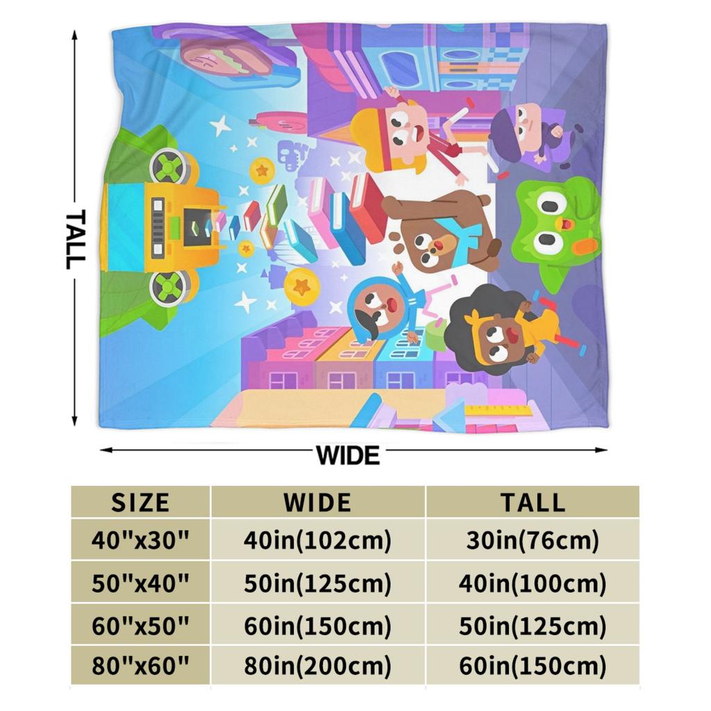 Duolingos Owl Duo Knitted Blankets Flannel Cartoon Cute Super Warm Throw Blankets for Home Couch Bedroom Quilt